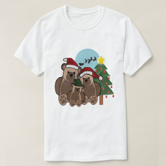 Weihnachtsteddy-Bärn-Familien-T - Shirts (Design vorne)