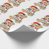 WeihnachtsTeddybär-Mitteilung Geschenkpapier (Ecke)