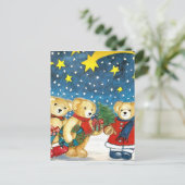 WEIHNACHTSTEDDYBÄREN MIT GESCHENKEN FEIERTAGSPOSTKARTE (Stehend Vorderseite)