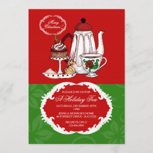 Weihnachtstee-Einladung Einladung
