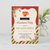 Weihnachtstee-Party Einladung (Stehend Vorderseite)
