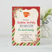 Weihnachtstee-Party Einladung (Stehend Vorderseite)