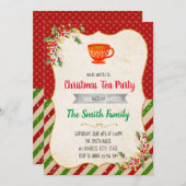 Weihnachtstee-Party Einladung (Vorne/Hinten)