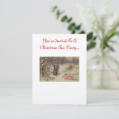 Weihnachtstee-Party Einladung (Stehend Vorderseite)