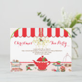 Weihnachtstee-Party Einladung (Stehend Vorderseite)