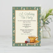 Weihnachtstee-Party Einladung (Stehend Vorderseite)