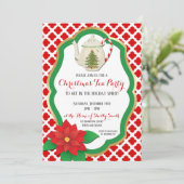 Weihnachtstee-Party Einladung, Weihnachtstee Einladung (Stehend Vorderseite)