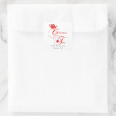 Weihnachtstee Party Individuelle Name und Datum Quadratischer Aufkleber (Tasche)