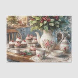 Weihnachtsteezeit mit Cupcakes Seidenpapier