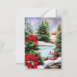 Weihnachtsteich Budget Mini im Schnee Mitteilungskarte