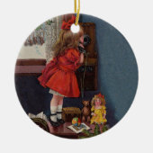 Weihnachtstelefonie Vintag Keramik Ornament (Vorne)