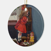 Weihnachtstelefonie Vintag Keramik Ornament (Links)