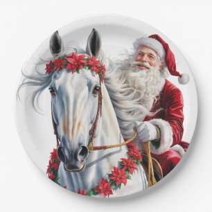 Weihnachtsteller aus Papier für Pferdeliebhaber Pappteller