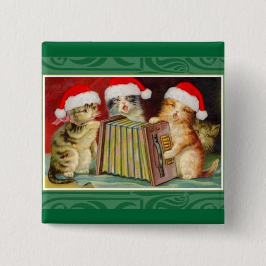 Weihnachtstempelkatzen Button (Vorderseite)