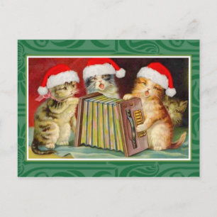 Weihnachtstempelkatzen Feiertagspostkarte