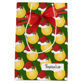 WeihnachtsTennisball-Muster Mittlere Geschenktüte (Rückseite)