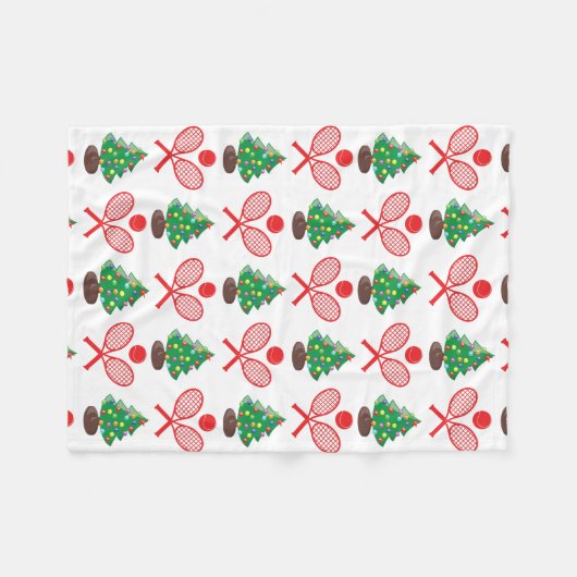 Weihnachtstennismuster Fleecedecke (Vorderseite (Horizontal))