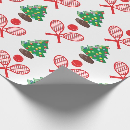 Weihnachtstennismuster Geschenkpapier (Ecke)