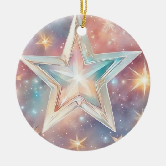 Weihnachtstern pastell keramik ornament (Vorne)