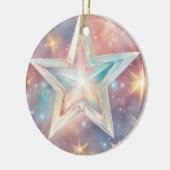 Weihnachtstern pastell keramik ornament (Links)