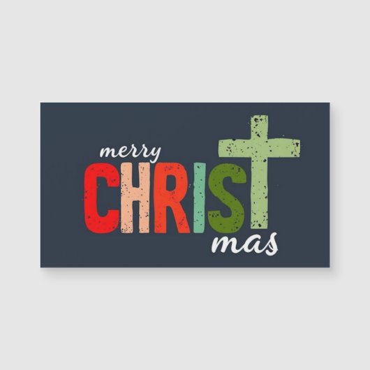 Weihnachtstext Frohe Weihnachten mas Christlich Magnetkarte (Vorderseite)
