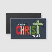 Weihnachtstext Frohe Weihnachten mas Christlich Magnetkarte (Vorne/Hinten)