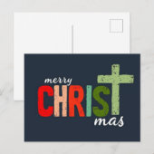 Weihnachtstext Frohe Weihnachten mas Christlich Postkarte (Vorne/Hinten)