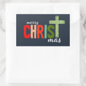 Weihnachtstext Frohe Weihnachten mas Christlich Rechteckiger Aufkleber (Tasche)