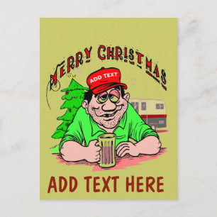 WEIHNACHTSTEXT Hinzufügen Roter Hut Weihnachtsgruß Feiertagspostkarte
