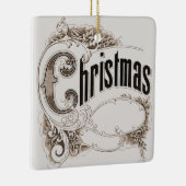 Weihnachtstext mit Verzierter Grenze Keramikornament (Rechts)