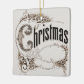 Weihnachtstext mit Verzierter Grenze Keramikornament (Links)