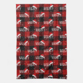 Weihnachtstext mit Weihnachtsmannmützen Geschirrtuch (Vertikal)