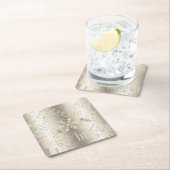 Weihnachtstext und Schneeflockenmuster ID257 Rechteckiger Pappuntersetzer (Vor Ort)