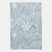 Weihnachtstext und Snowflake Muster Blau ID257 Handtuch (Vertikal)