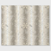 Weihnachtstext und Snowflake Muster Gold ID257 Geschenkpapier (Flach)