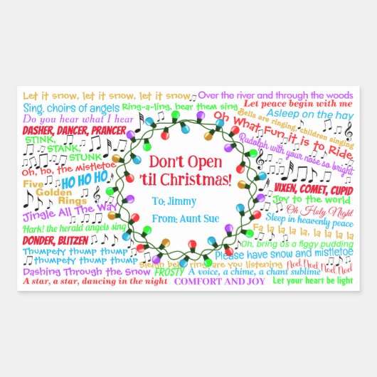 WeihnachtsTexte Rechteckiger Aufkleber (Vorderseite)