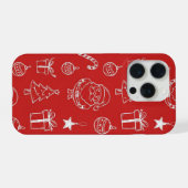 Weihnachtstextur mit festlichen Elementen iPhone Hülle (Rückseite (Horizontal))