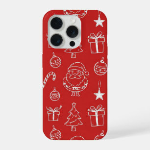 Weihnachtstextur mit festlichen Elementen iPhone 15 Pro Hülle