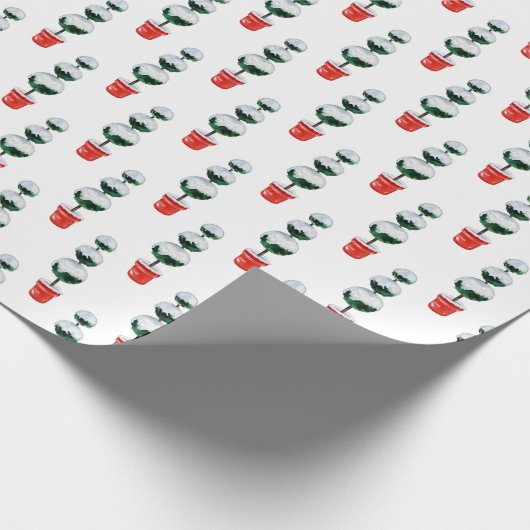 Weihnachtsthema Aquarellrot und Grün Geschenkpapier (Ecke)