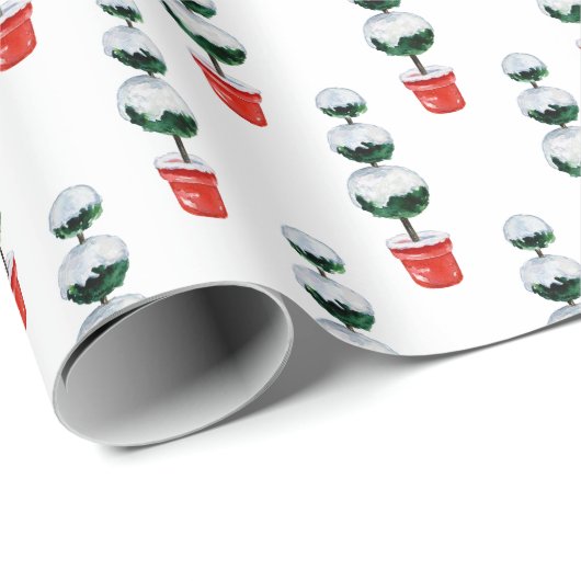 Weihnachtsthema Aquarellrot und Grün Geschenkpapier (Rolleneckpunkt)