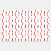 Weihnachtsthema Aquarellrot und Grün Geschenkpapier Set (Vorderseite 2)