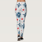 Weihnachtsthema Doddle Nahtloses Muster Leggings (Rückseite)
