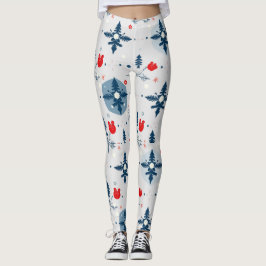 Weihnachtsthema Doddle Nahtloses Muster Leggings