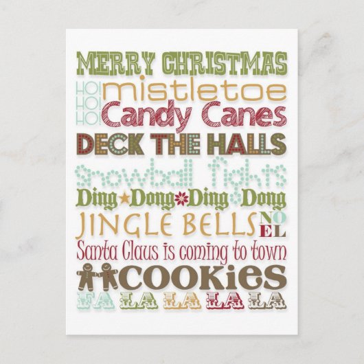 Weihnachtsthema Feiertagspostkarte (Vorderseite)