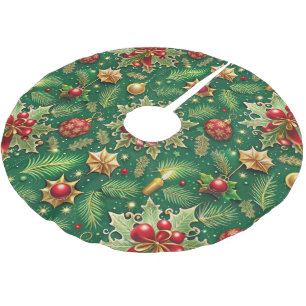 Weihnachtsthema Festliche Farbige Muster Polyester Weihnachtsbaumdecke