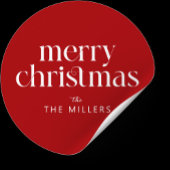 Weihnachtsthema Frohe Weihnachts Retro Typografie Runder Aufkleber