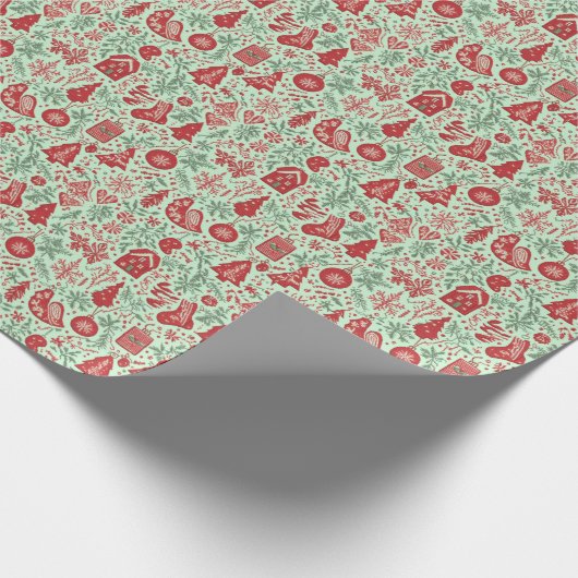 Weihnachtsthema gemustert geschenkpapier (Ecke)