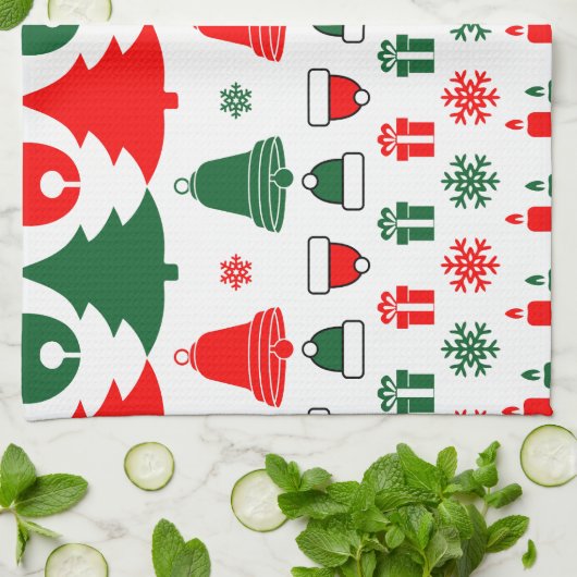 Weihnachtsthema Geschirrtuch (Gefaltet)
