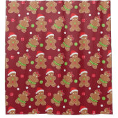 Weihnachtsthema Gingerbread Männer Duschvorhang (Vorderseite)