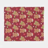 Weihnachtsthema Gingerbread Männer Fleecedecke (Vorderseite (Horizontal))